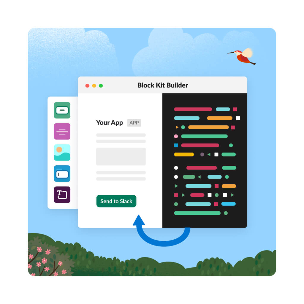 Ready-made code is shown being translated into apps, text and automation.
