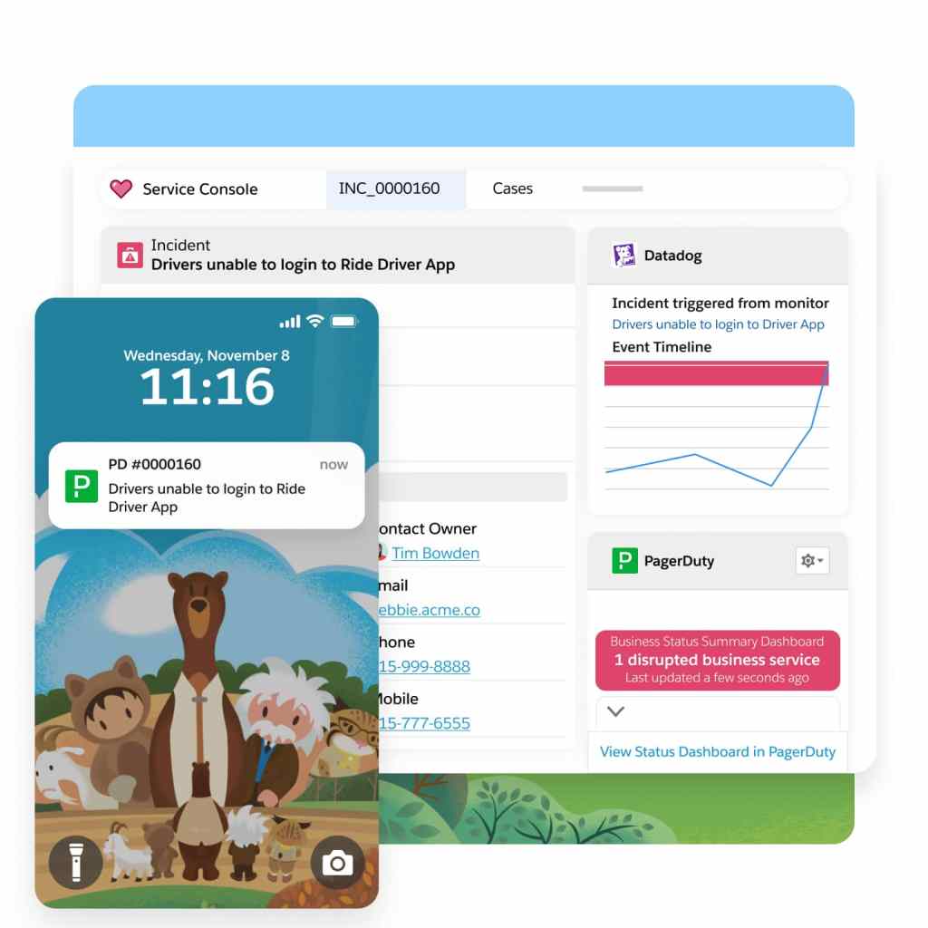 Event monitoring and notification from Service console.