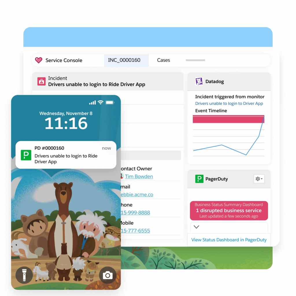 A dashboard depicting a customer service incident management page
