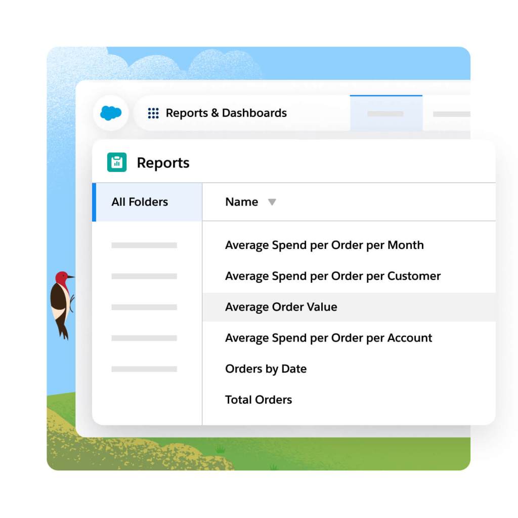 a report screen with some folders