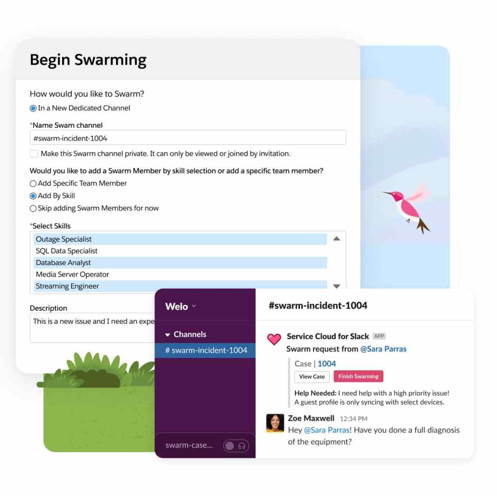 A dashboard depicting a Slack Swarm