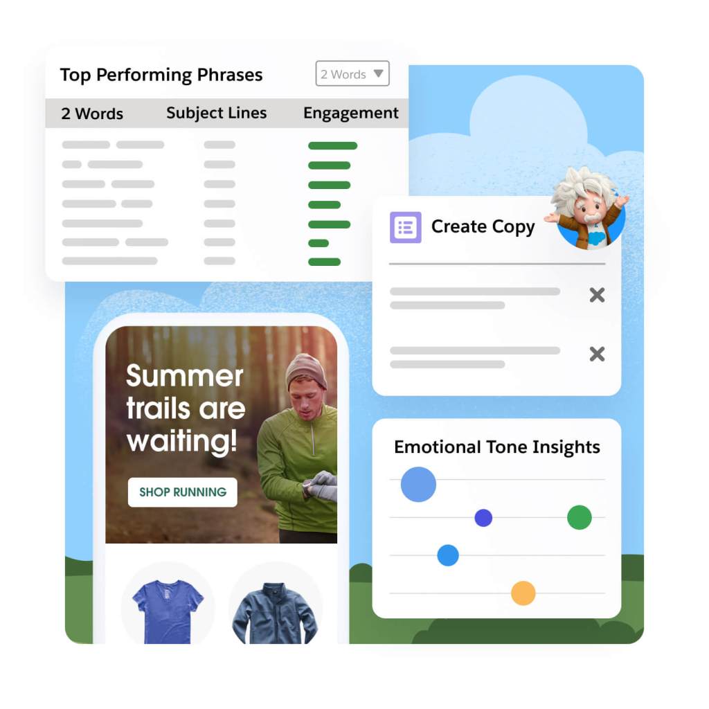 Image of a content creation dashboard. 