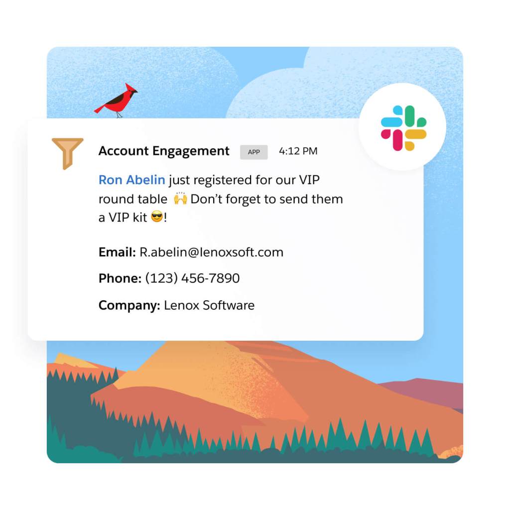Slack alert of prospect's buying behavior. 