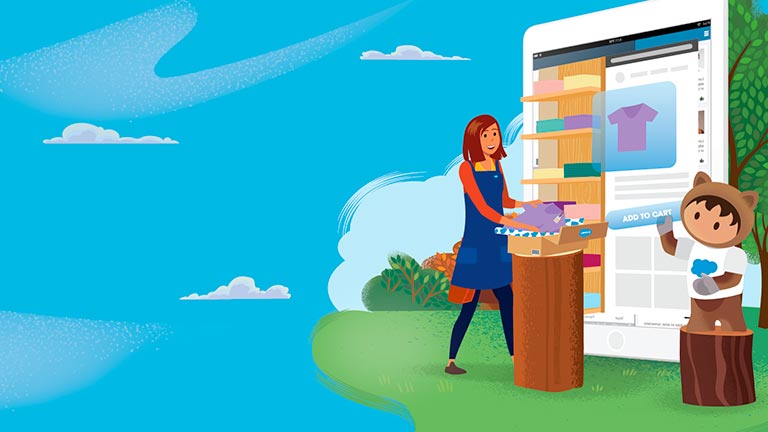 Salesforce Astro with a sign that says Be Proactive