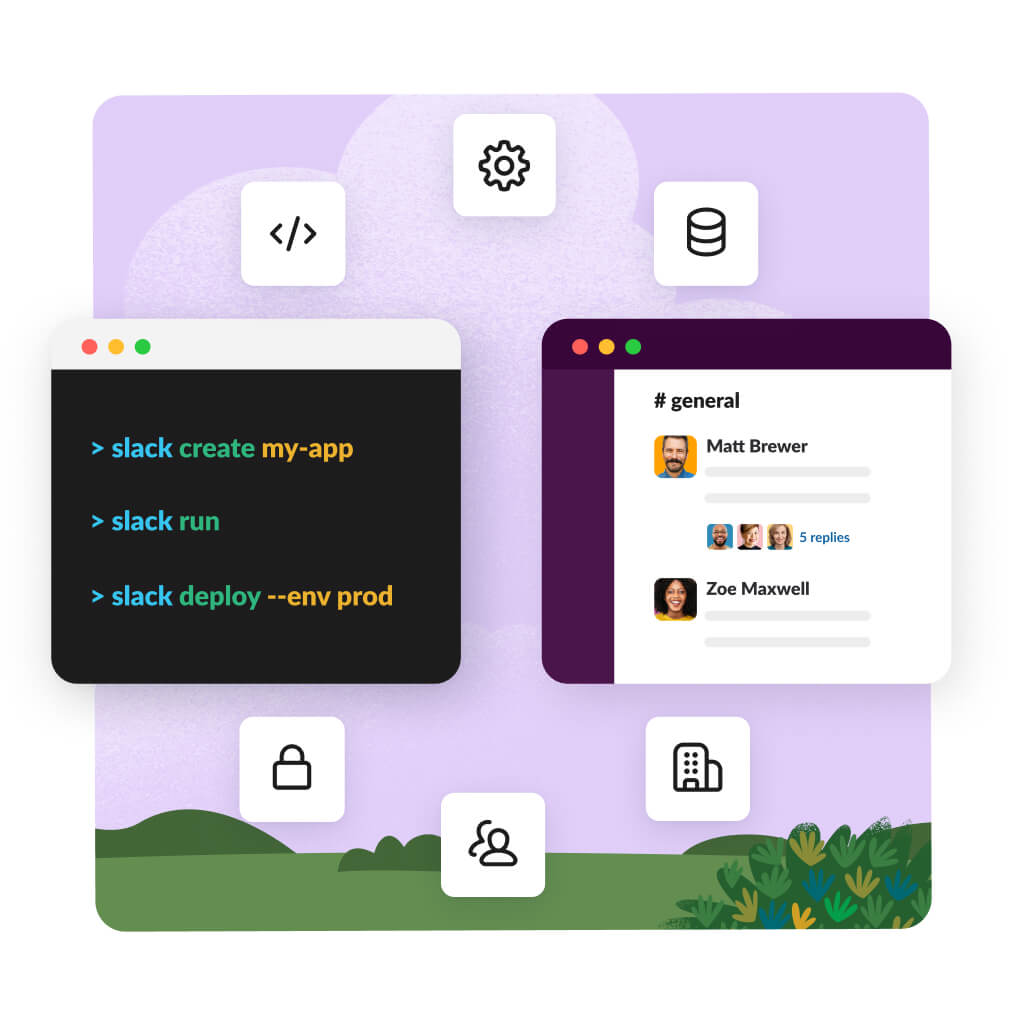 Code and UI is shown with icons suggesting security.