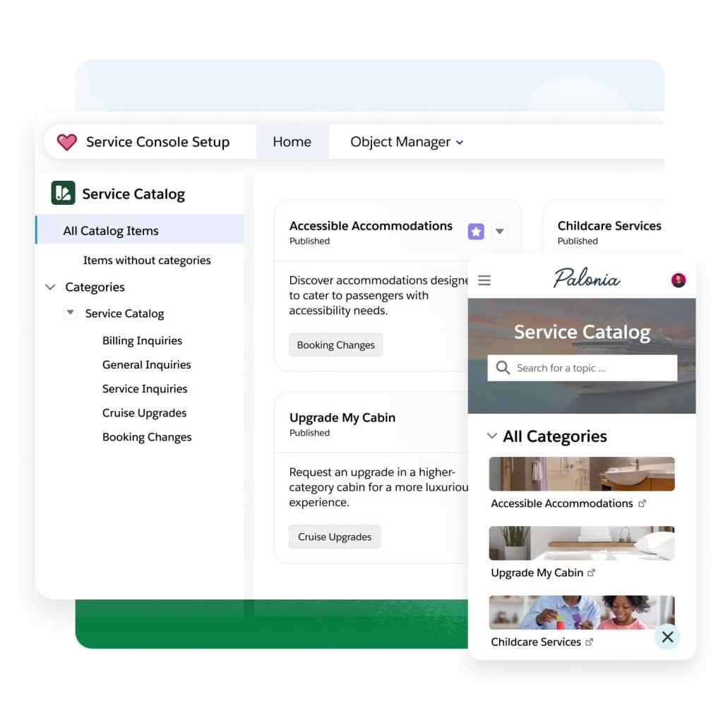 A service catalog dashboard