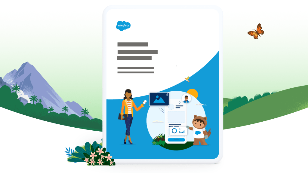 Illustrated guide cover with stylized character holding a smartphone, pointing at a large mobile device displaying drag-and-drop modules.