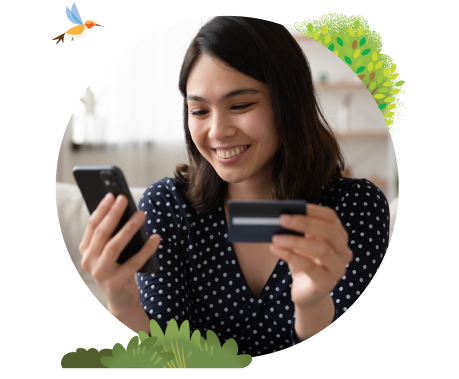 Person using their mobile device for online purchases