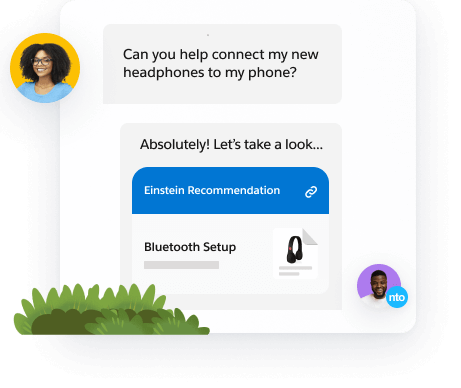 Customer and service representatives message thread