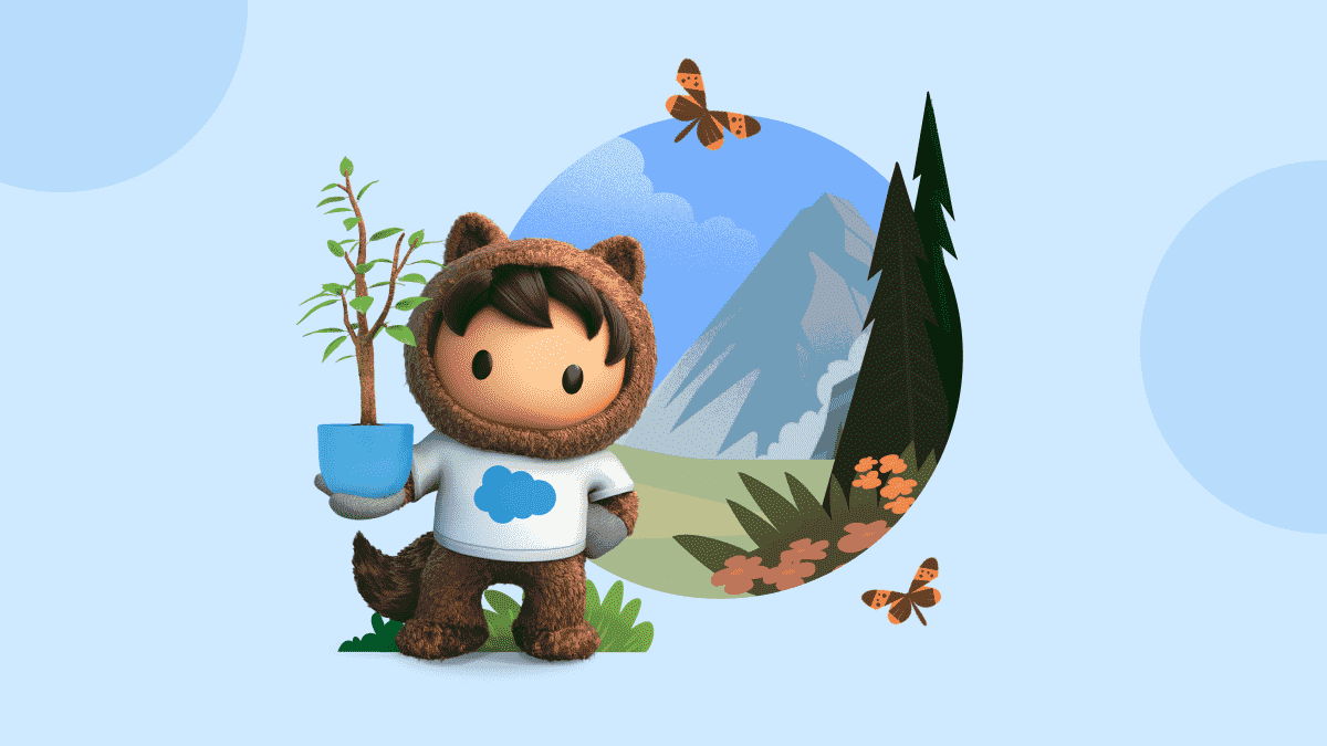 Astro with landscape holding a plant in a pot