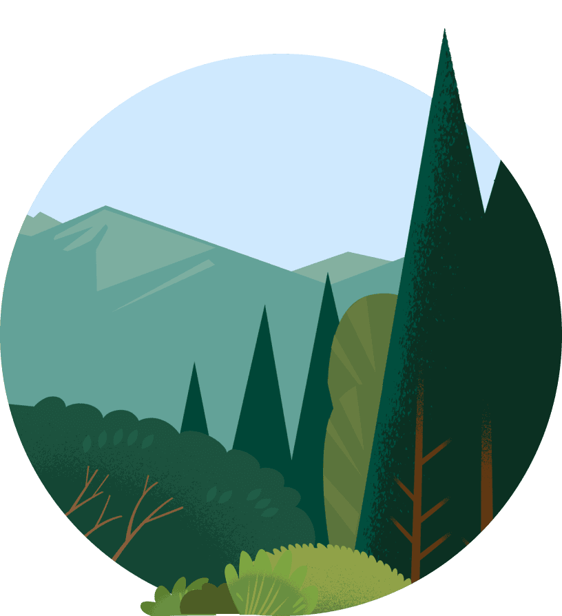 Trees and mountains