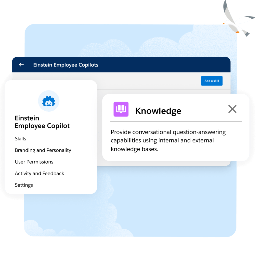An Einstein Employee Copilot page. 