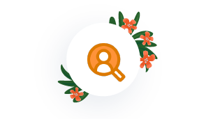 Magnifier over a person icon