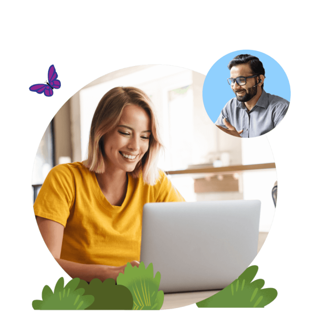 Customer reviewing the customer support console within Service Cloud