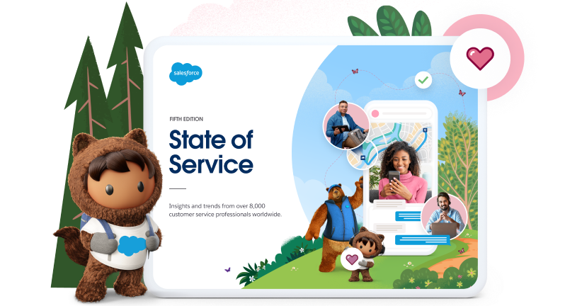 Astro holding the Service Cloud logo