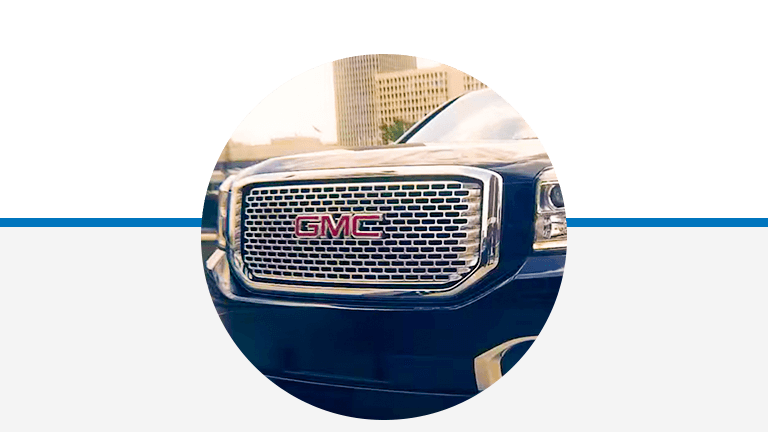 Black car with GMC logo