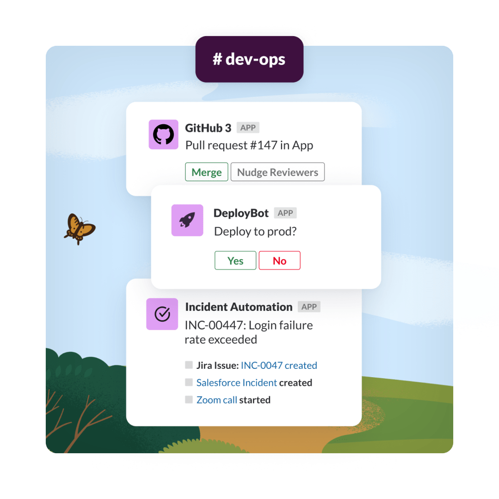 Application window showing automated alerts for developers