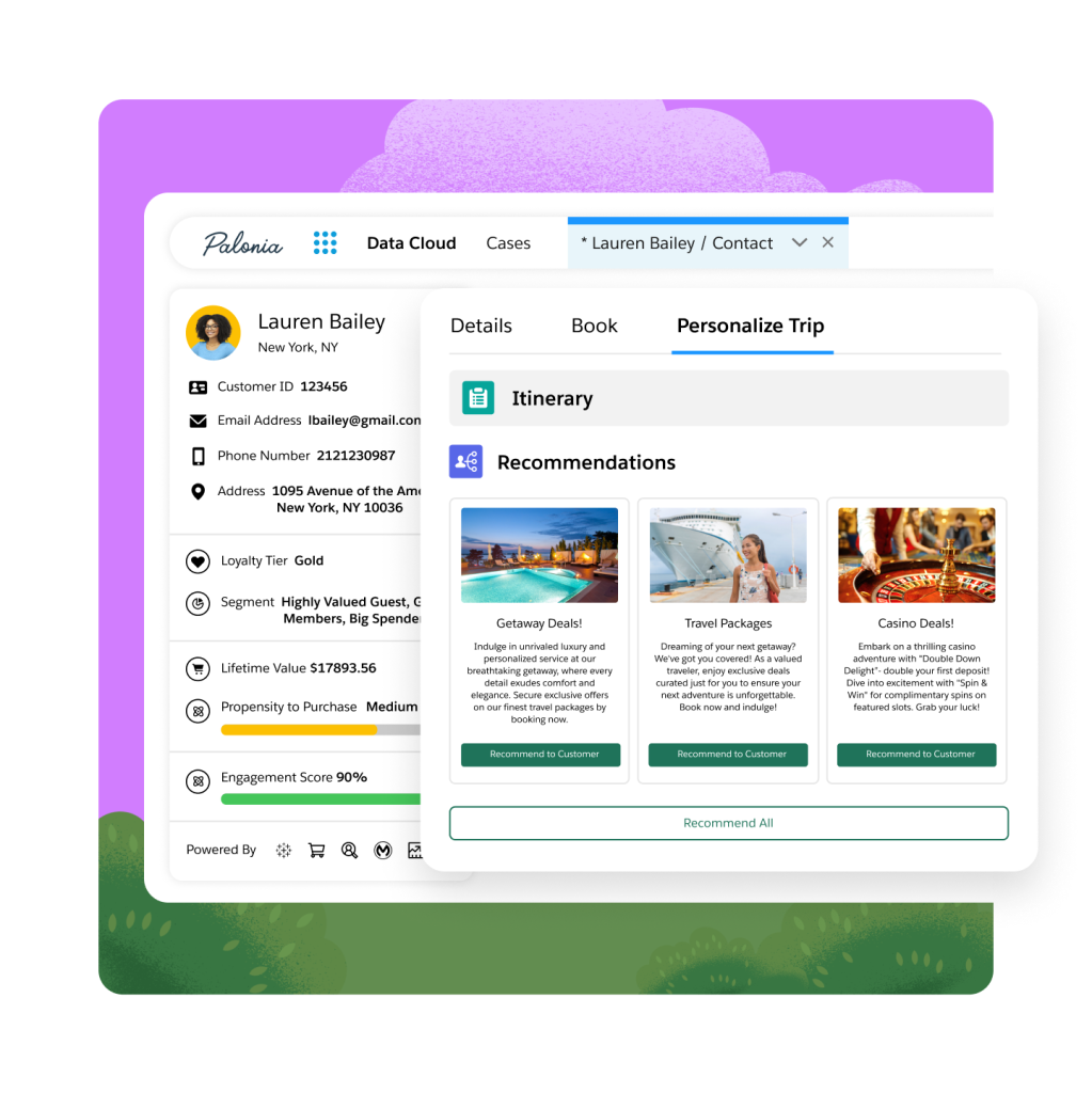 A Data Cloud Palonia portal with a focus on trip recommendations.
