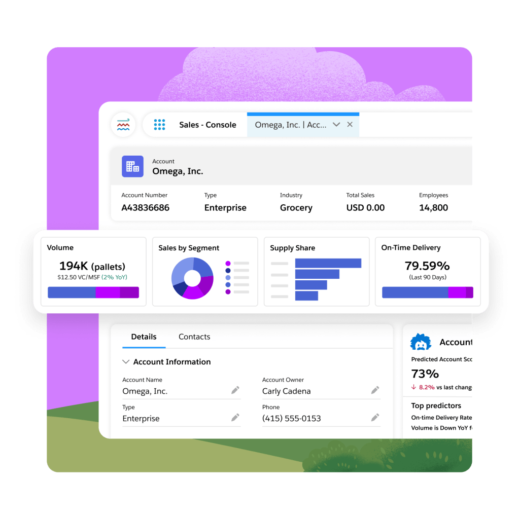 Statistics on volume, sales by segment, supply share and on-time delivery.