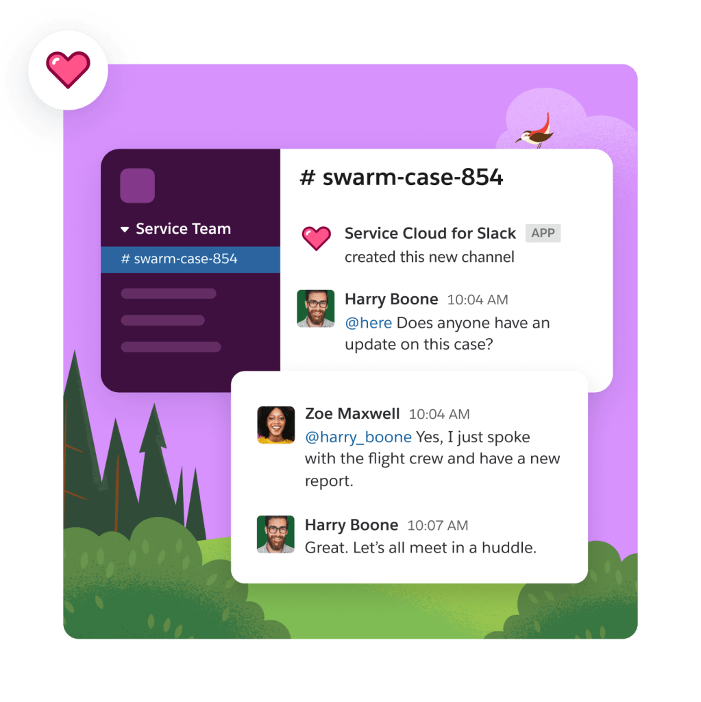A Slack channel conversation.